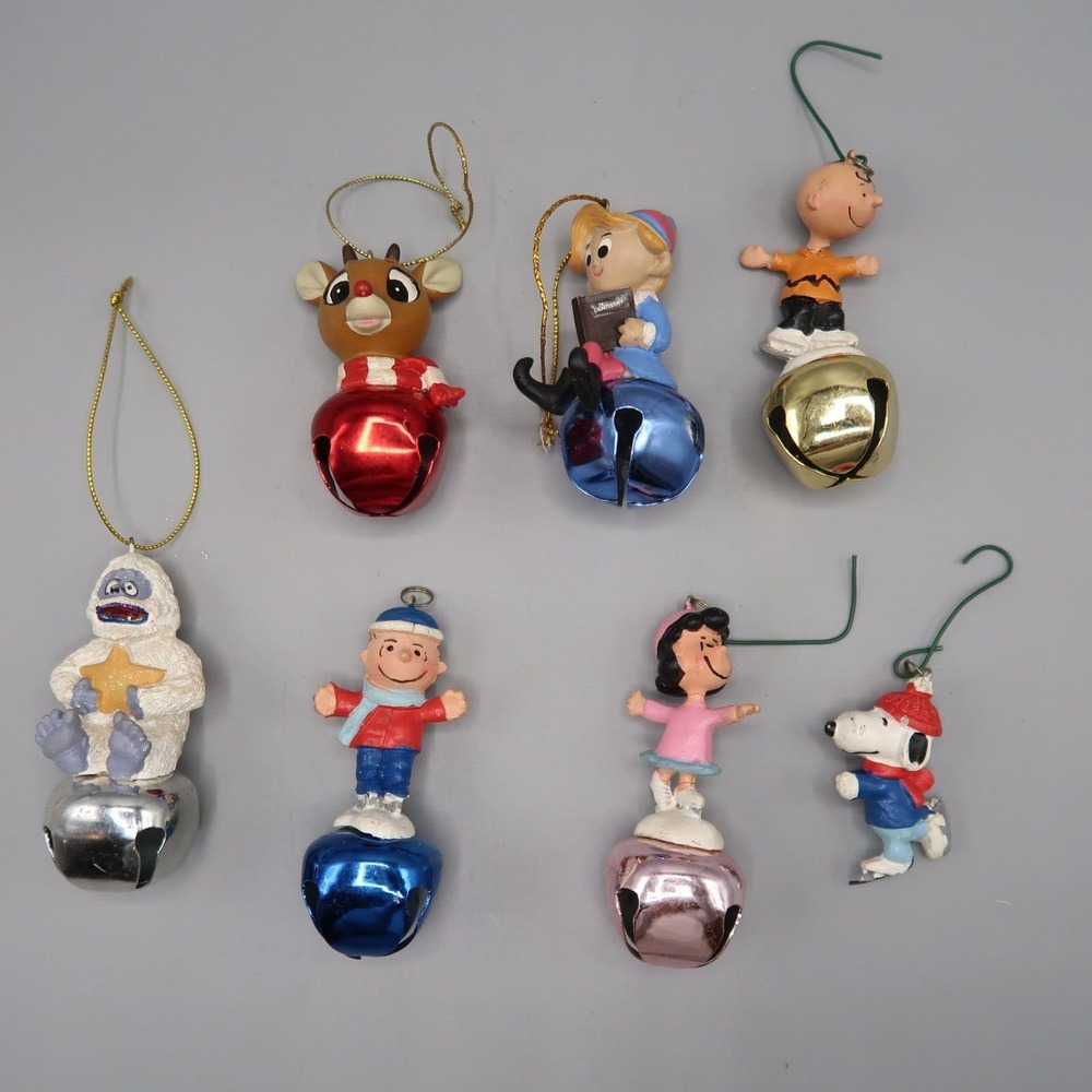 Peanuts Snoppy Yeti Misfits Toys Ornaments Merry Christmas Bells Lot